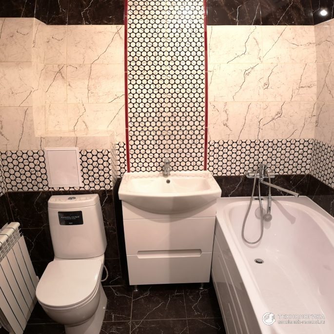 Фото Недорогой ремонт совмещённой ванны с туалетом «под ключ»