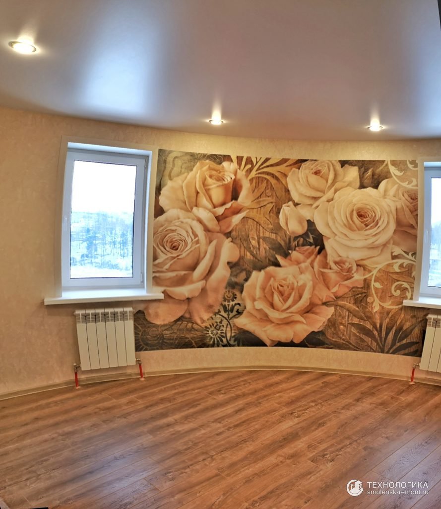 Ремонт квартиры «под ключ» в пастельных тонах, фотообои