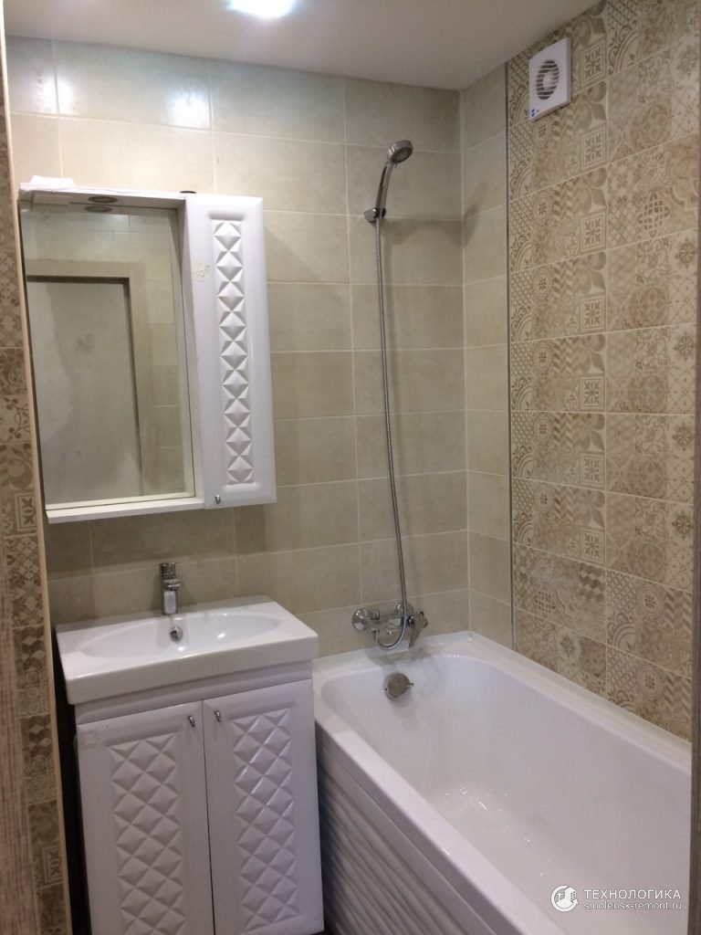 Ремонт совмещённого санузла «под ключ», Ванна и душ