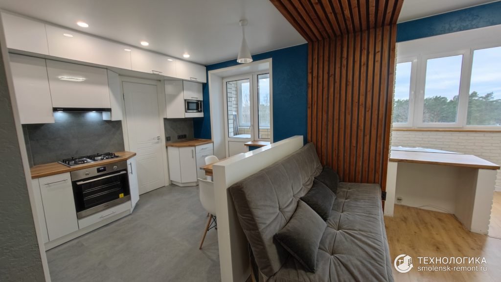 Дизайнерский ремонт квартиры-студии в Красном Бору, квартира-студия «под ключ»