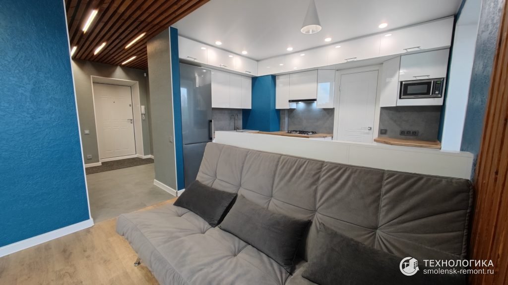 Дизайнерский ремонт квартиры-студии в Красном Бору