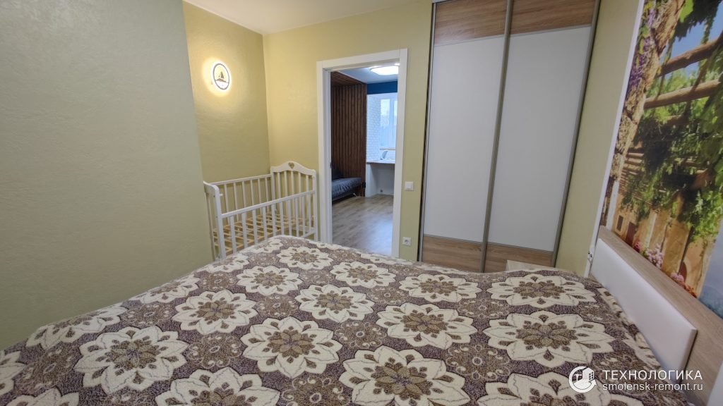 Дизайнерский ремонт квартиры-студии в Красном Бору, ремонт малькой спальни