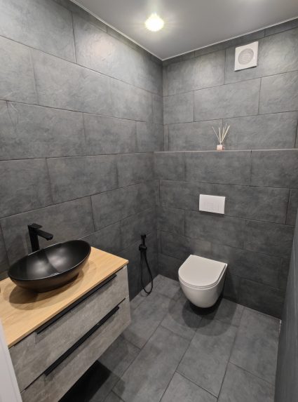 Подвесная инсталляция и гигиенический душ в туалете