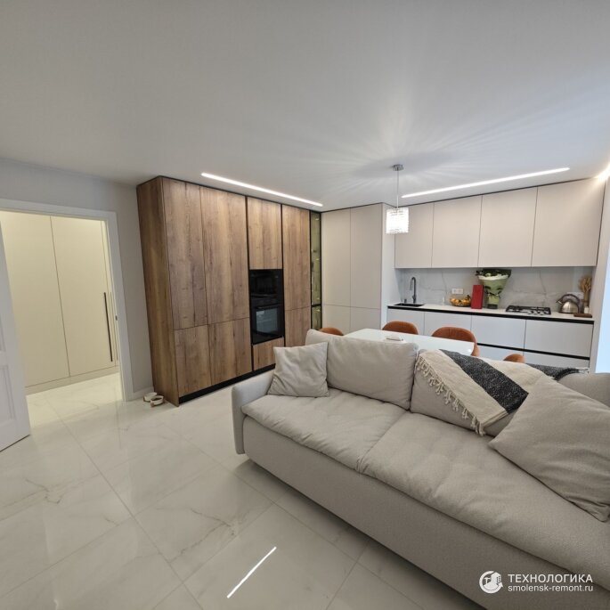 Отделка трёхкомнатной квартиры в ЖК «Изумрудный остров», Киселёвка