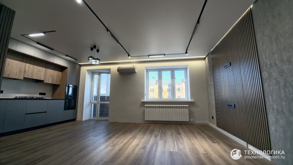 Дизайнерский ремонт трёхкомнатной квартиры под ключ в Смоленске, kitchen-hall_IMG_20251224_123518